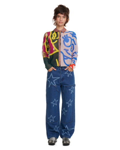 Stars denim double knee utility pant